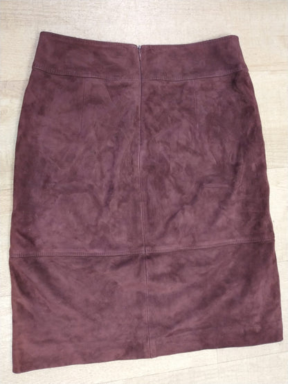 Gerry Weber Maroon Skirt Suede Size UK 10