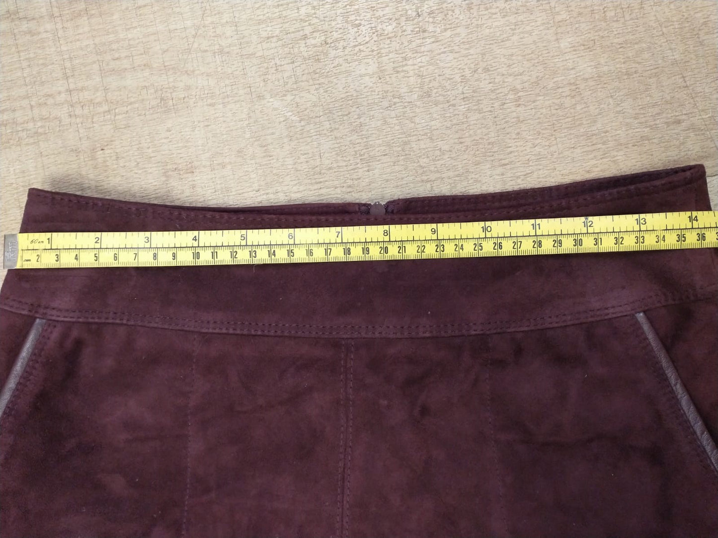 Gerry Weber Maroon Skirt Suede Size UK 10