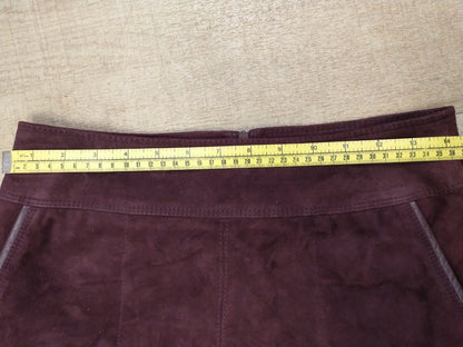 Gerry Weber Maroon Skirt Suede Size UK 10