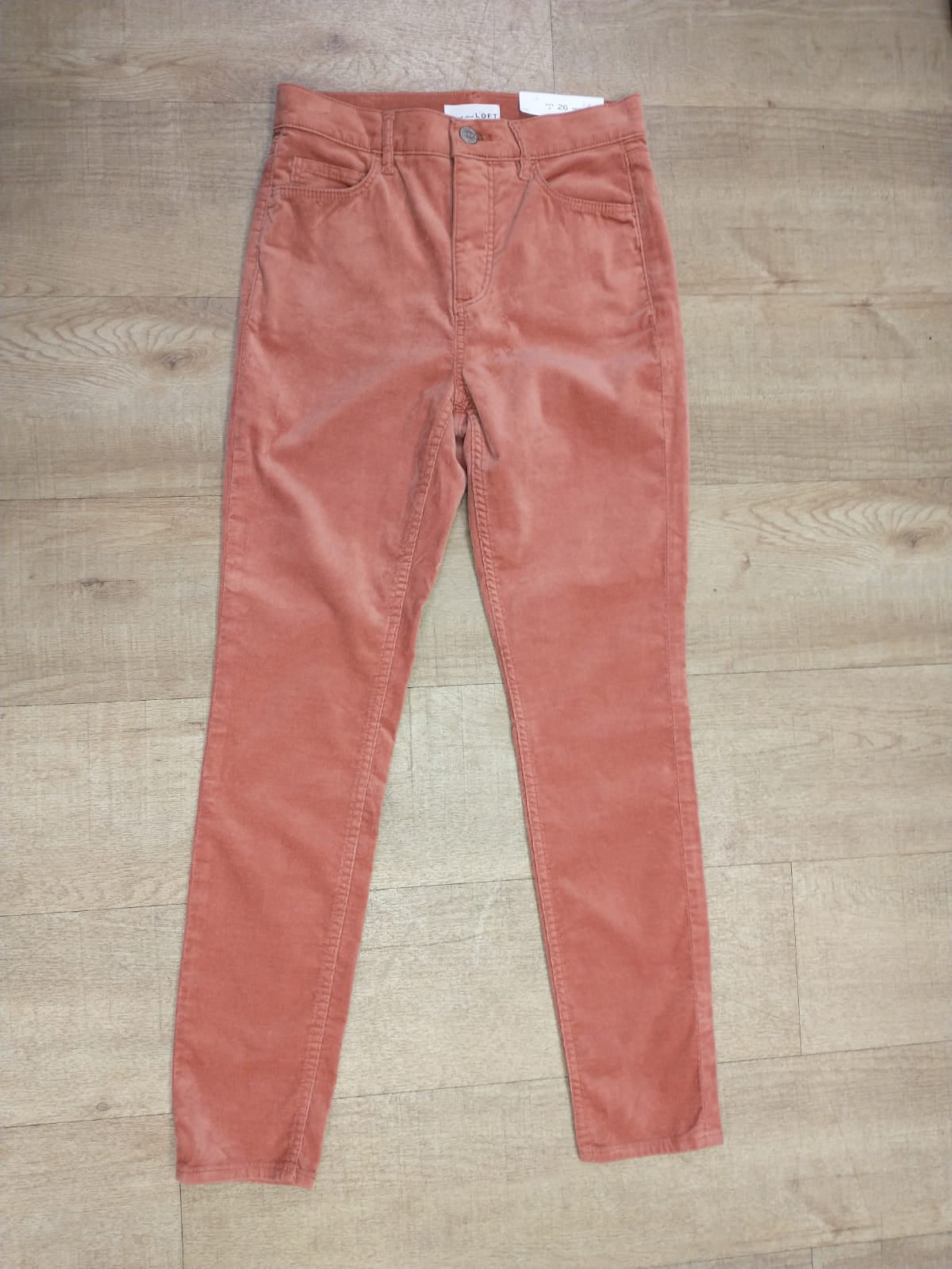 BNWT LOFT Salmon Pink Trousers Cotton Blend Size UK 10