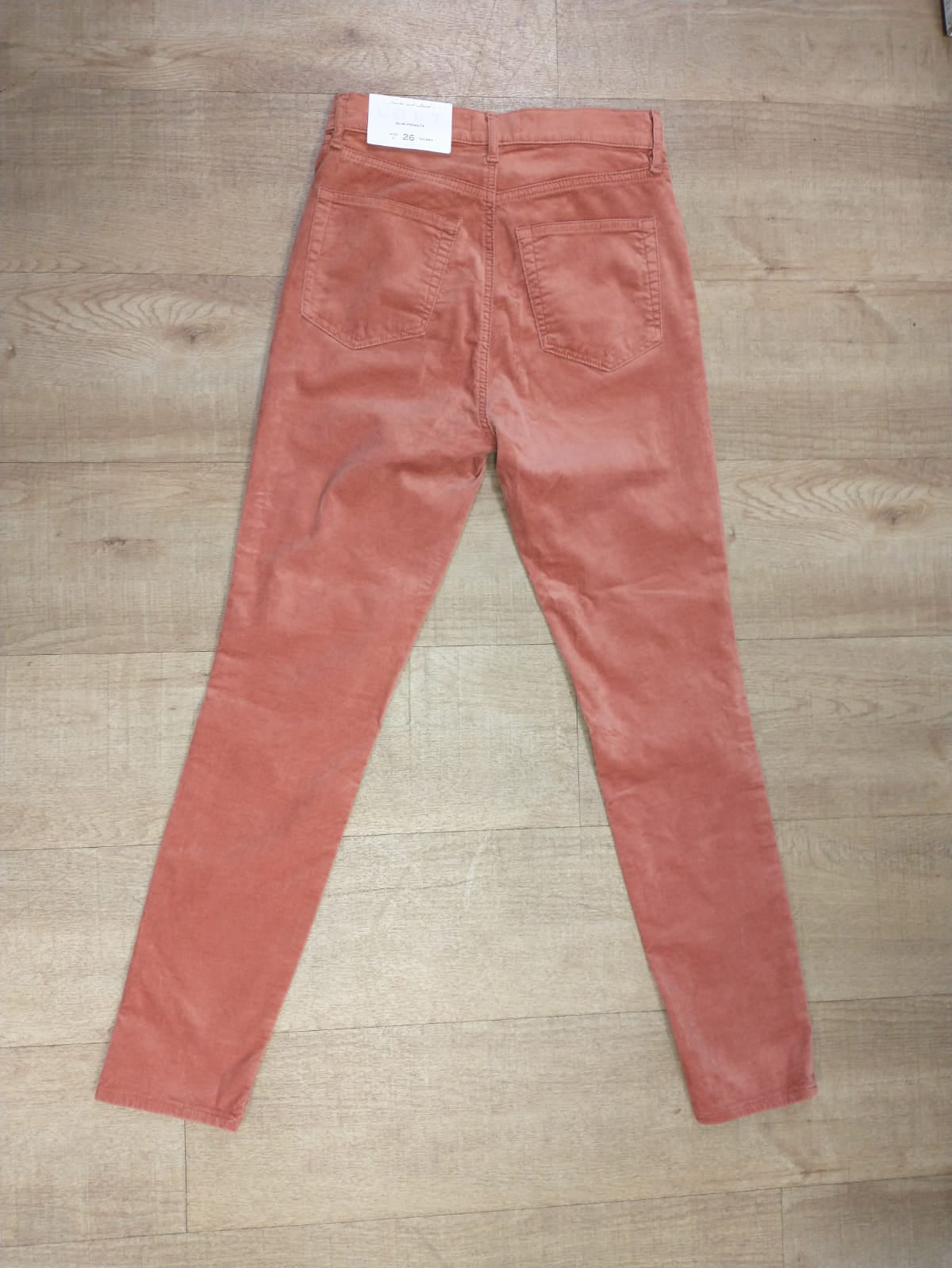 BNWT LOFT Salmon Pink Trousers Cotton Blend Size UK 10