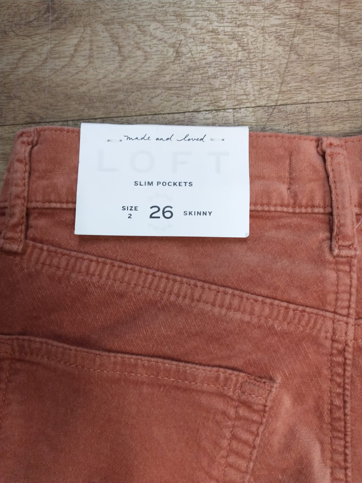 BNWT LOFT Salmon Pink Trousers Cotton Blend Size UK 10