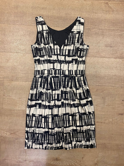 Coast Black and White Sleeveless Dress Size 8