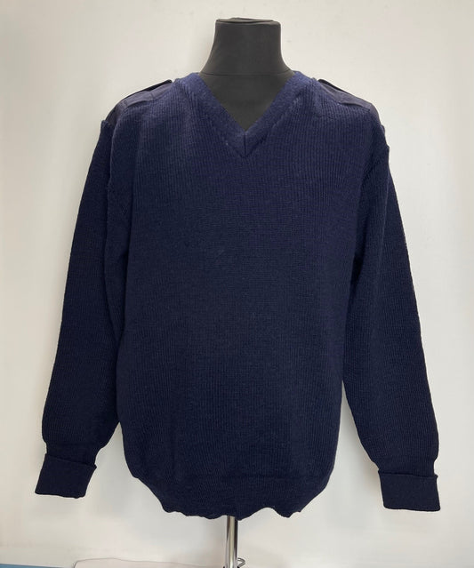 Woolly Pully Blue Wool Military Jumper Size 42