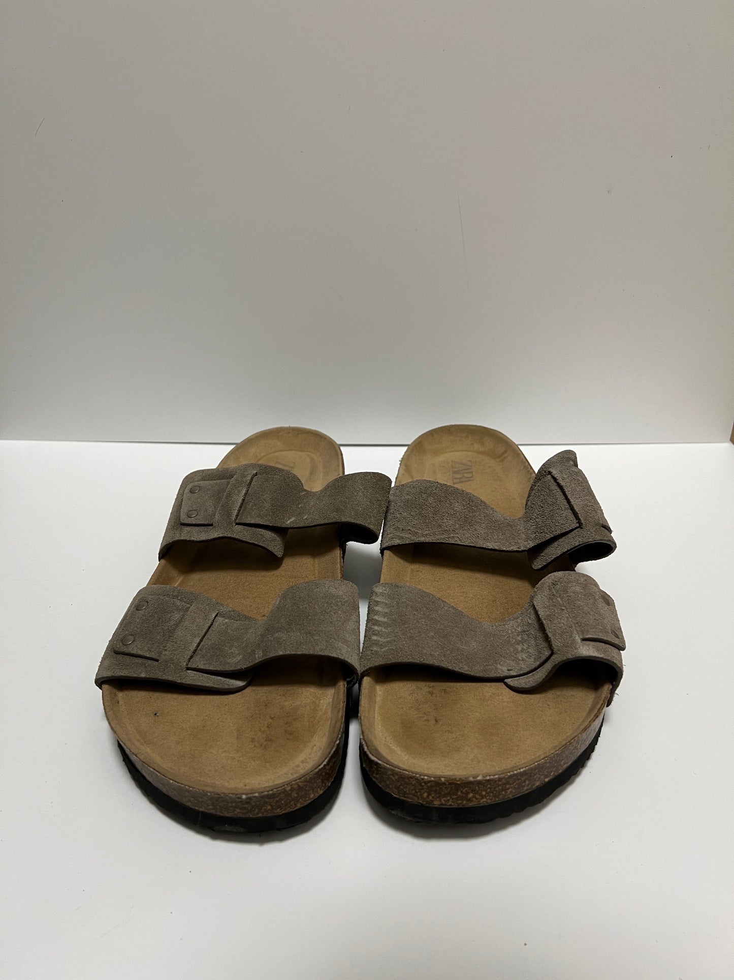 Zara Suede Two Strap Sandals Size 11