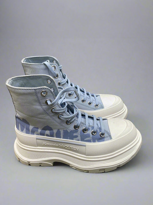 Alexander McQueen Light Blue High Top Trainers Size 5