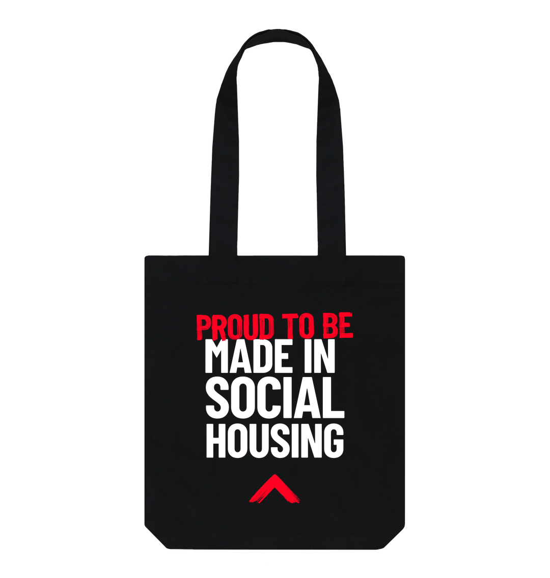 Black Made in Social Housing Tote Bag