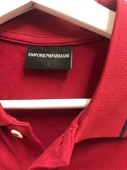 Armani Polo T Shirt Red Med