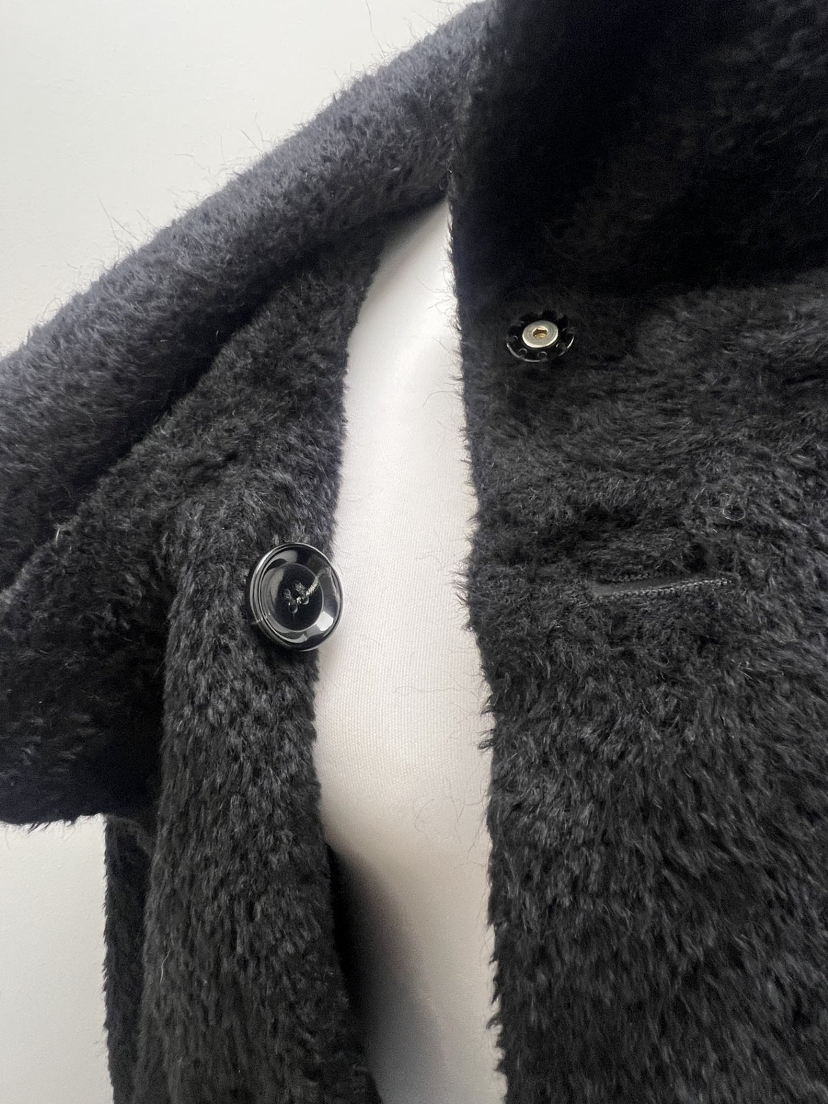 Max Mara Black Teddy Coat Size 12