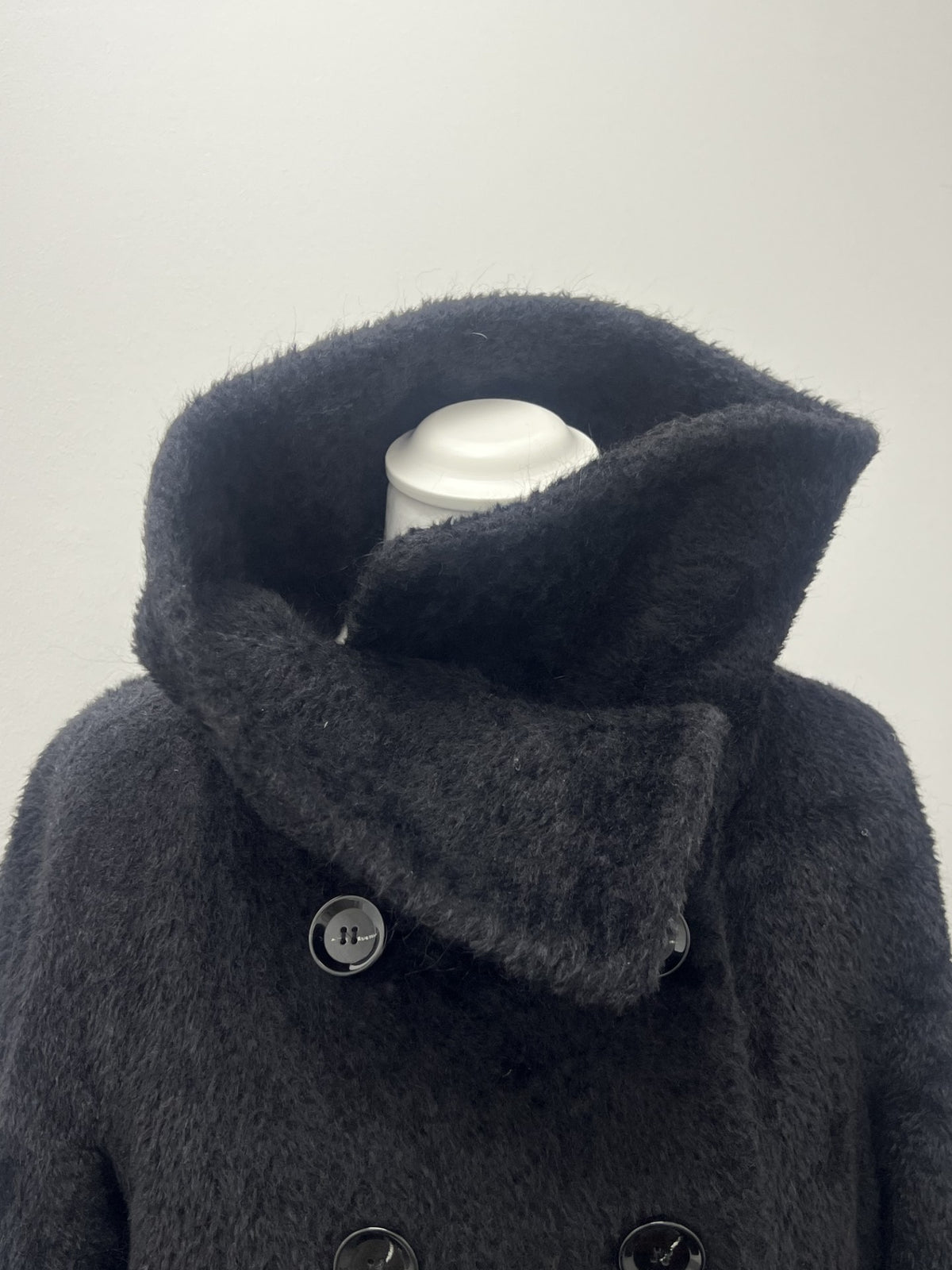 Max Mara Black Teddy Coat Size 12
