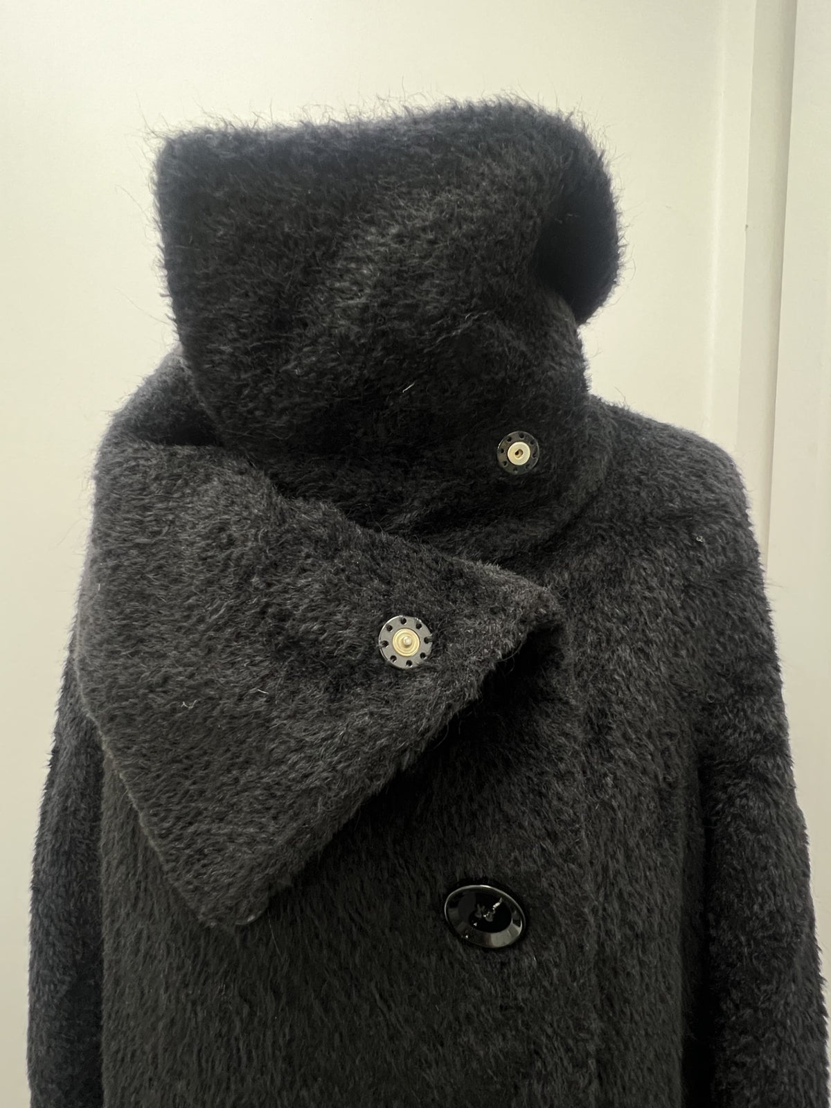 Max Mara Black Teddy Coat Size 12
