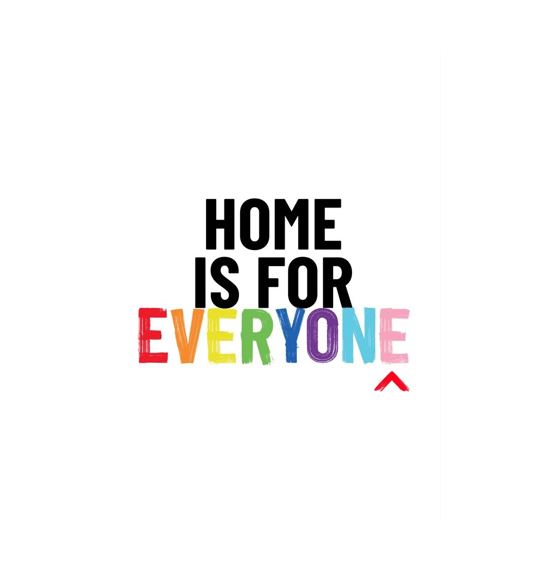 White Home is for Everyone A3 Art Print