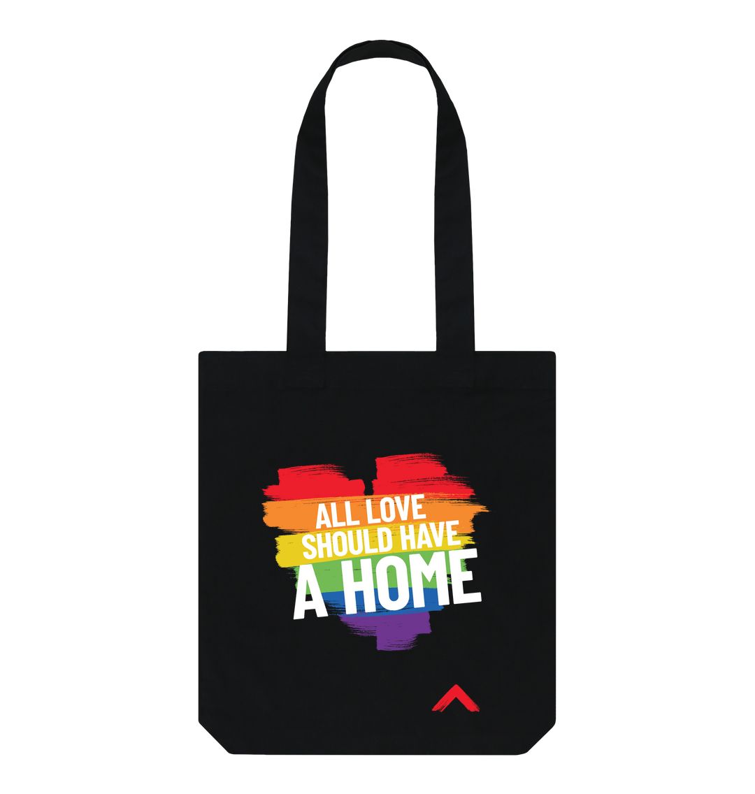 Black All Love Should Have a Home Black Tote Bag