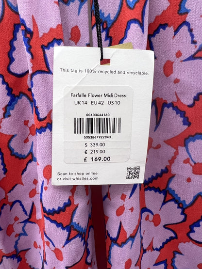 Whistles Multi Floral Midi Dress Size 14 BNWT