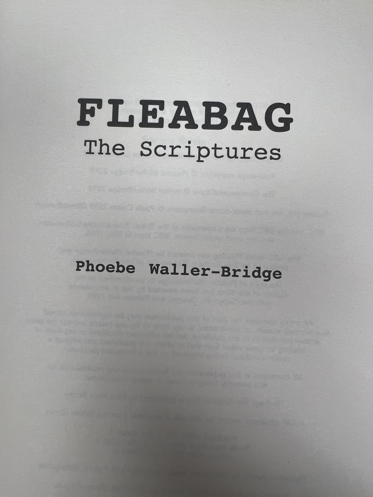 Fleabag The Scriptures Phoebe Waller-Bridge