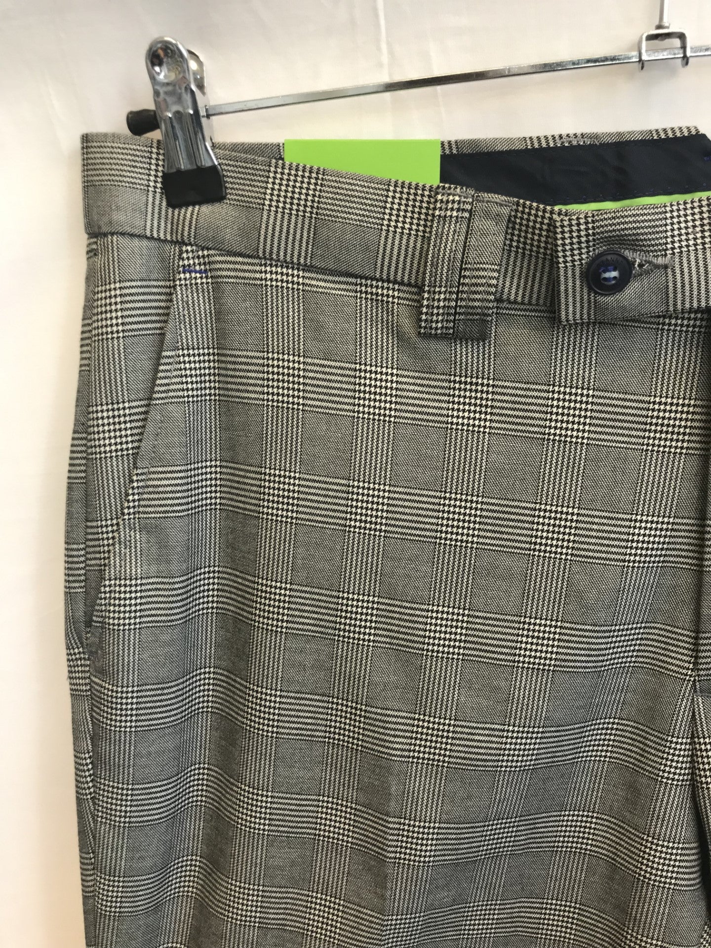 Feraud Men's Black and White Check Trousers, Size 36R, BNWT