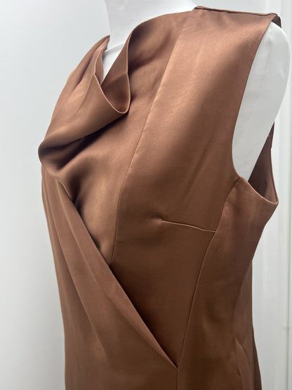 French Connection Brown Cowl Neck Dress Size 12