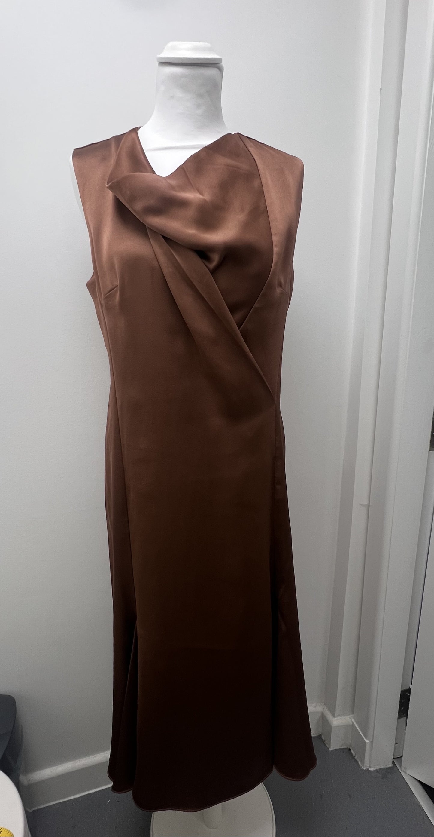 French Connection Brown Cowl Neck Dress Size 12