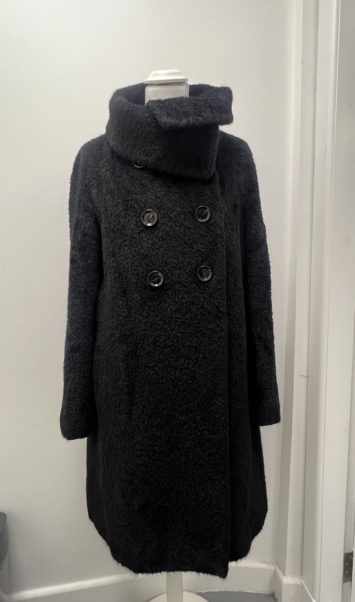 Max Mara Black Teddy Coat Size 12