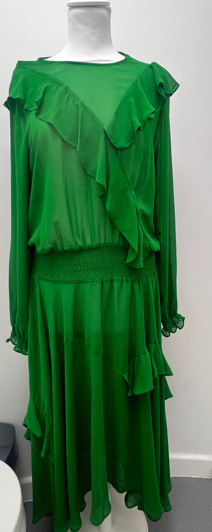 Studio by Preen Emerald Green Maxi Dress Size 14 BNWT