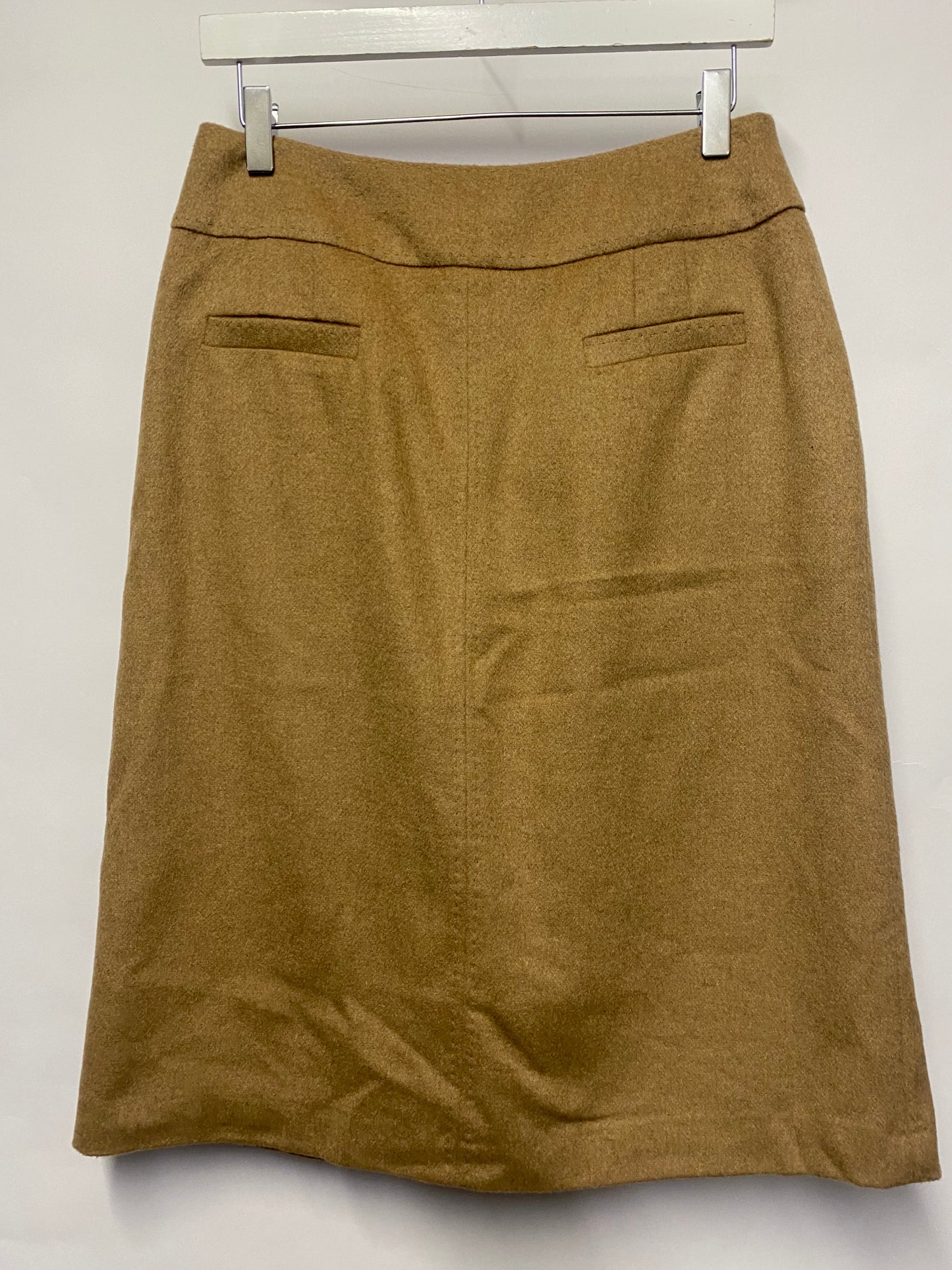 Jigsaw Beige/Camel Soft Mid Length Button Through Skirt 12