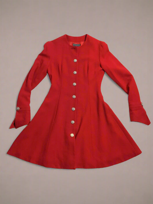 Gianni Versace Versus Red Coat Dress Size 40