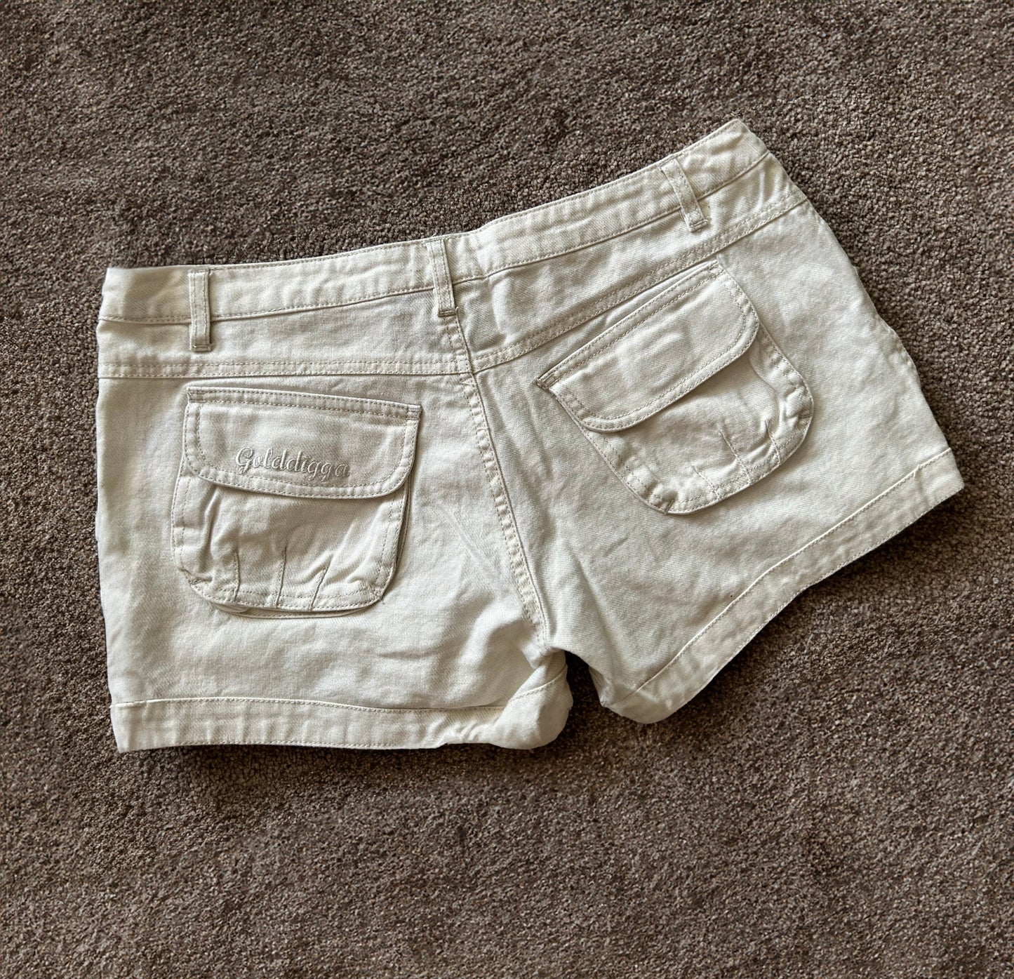 Golddigga White Short Shorts, Size 10