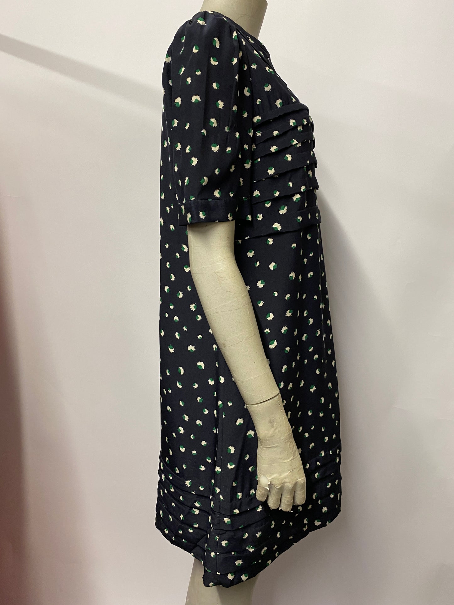 Marc by Marc Jacobs Blue and Green Short Sleeve Silk Dress 8