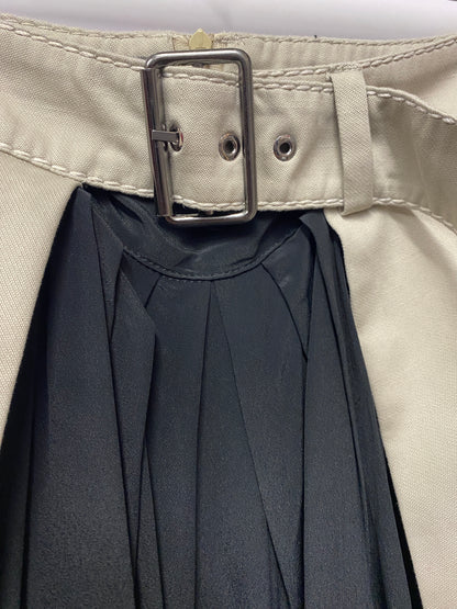 Sportmax Beige and Black Cotton Pleated Skirt 12