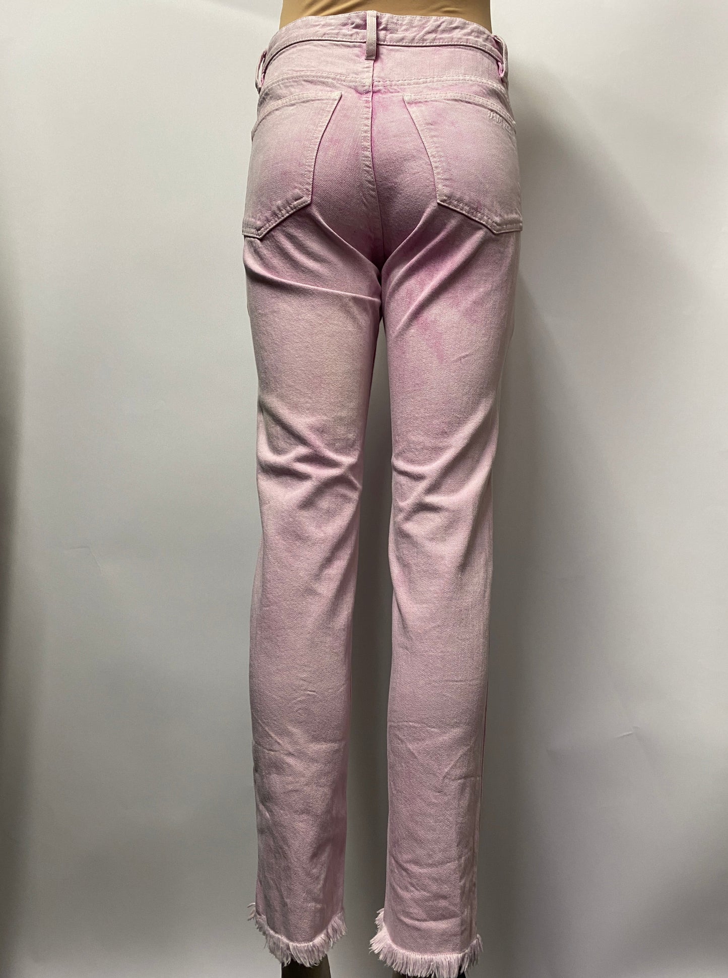 Isabel Marant Pink Denim Etoile Straight Leg High Rise Jeans 36