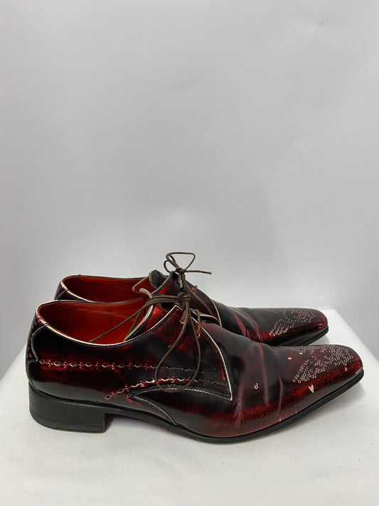 Jeffery West Red and white leather Blake stitched Oxford brogues 7 1/2