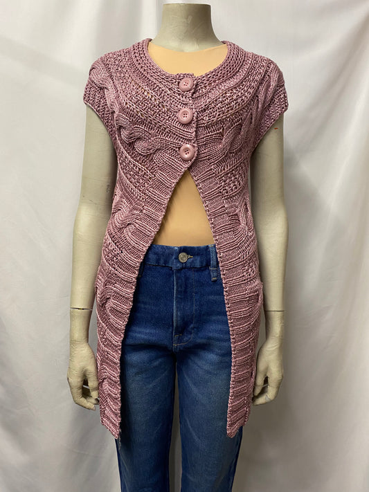 Unbranded Pink Cotton knitted Long Cardigan No Size