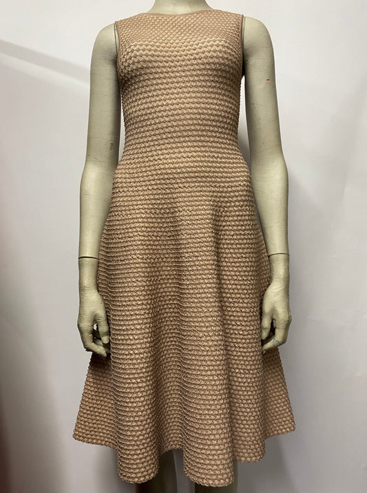 Issa London Beige Sparkly Sleeveless A-line Dress Extra Small