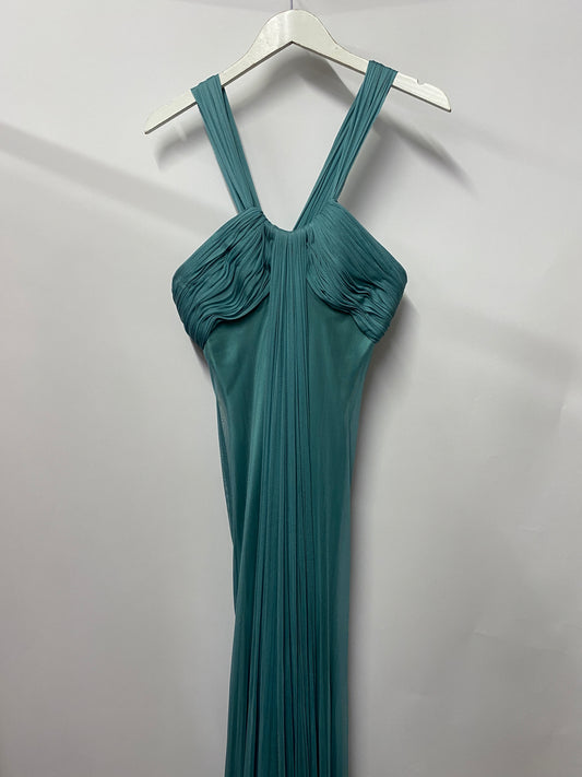 Amanda Wakely Blue Silk Tulle Overlay Gown 14