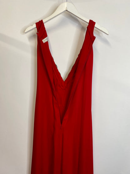Carolina Herrera Red Silk Evening Gown Dress Resort 2008