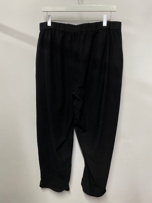 Eileen Fisher Black Elasticated Loose Fit stretch Trousers Large