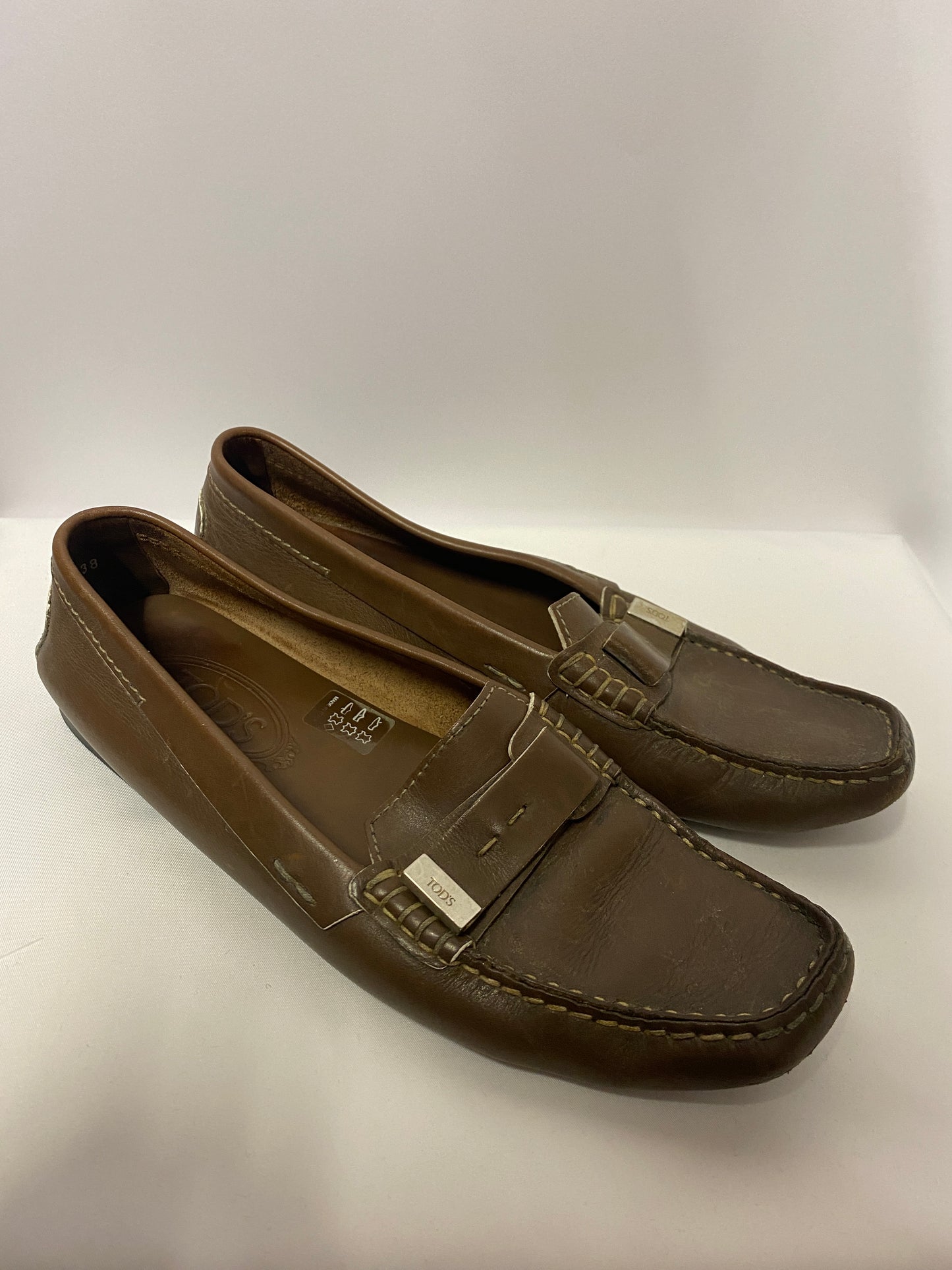 Tod's Brown Leather Women's Driving Shoes 5
