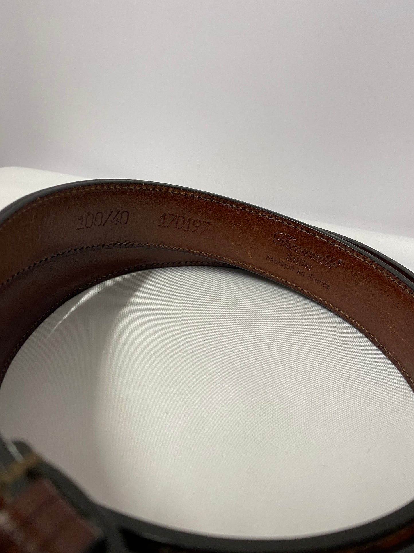 Faconnable Brown Leather belt 40