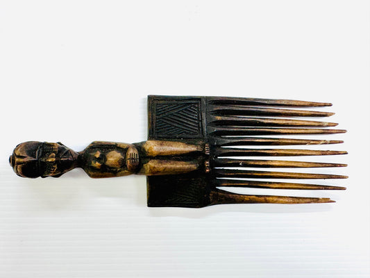 Hand-Carved African Wooden Hair Comb
