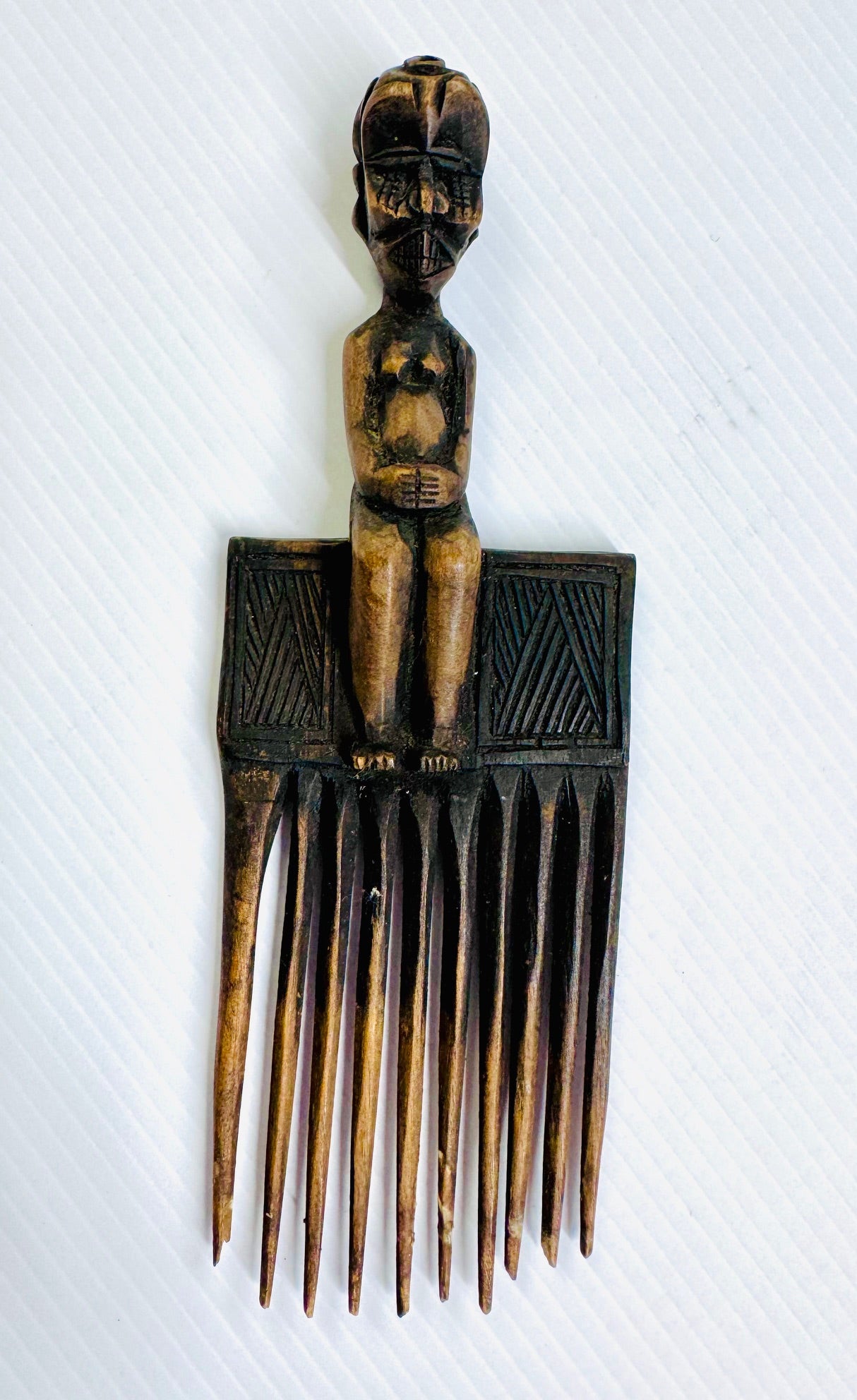Hand-Carved African Wooden Hair Comb