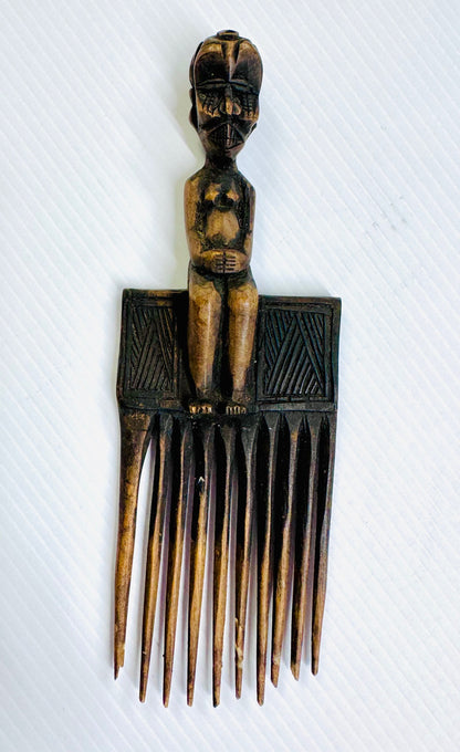 Hand-Carved African Wooden Hair Comb