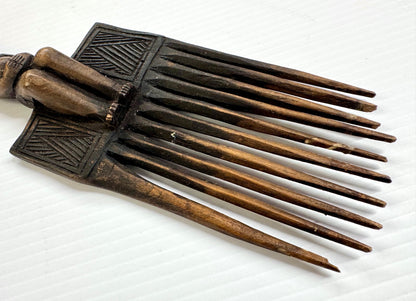 Hand-Carved African Wooden Hair Comb