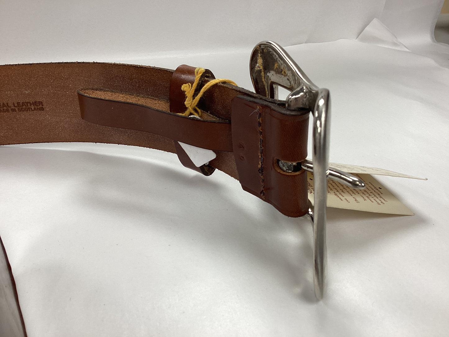 McRostie of Glasgow Tan-Brow Real Leather Bridle Belt for Highland dress, Variable sizes from 37-43 Inches