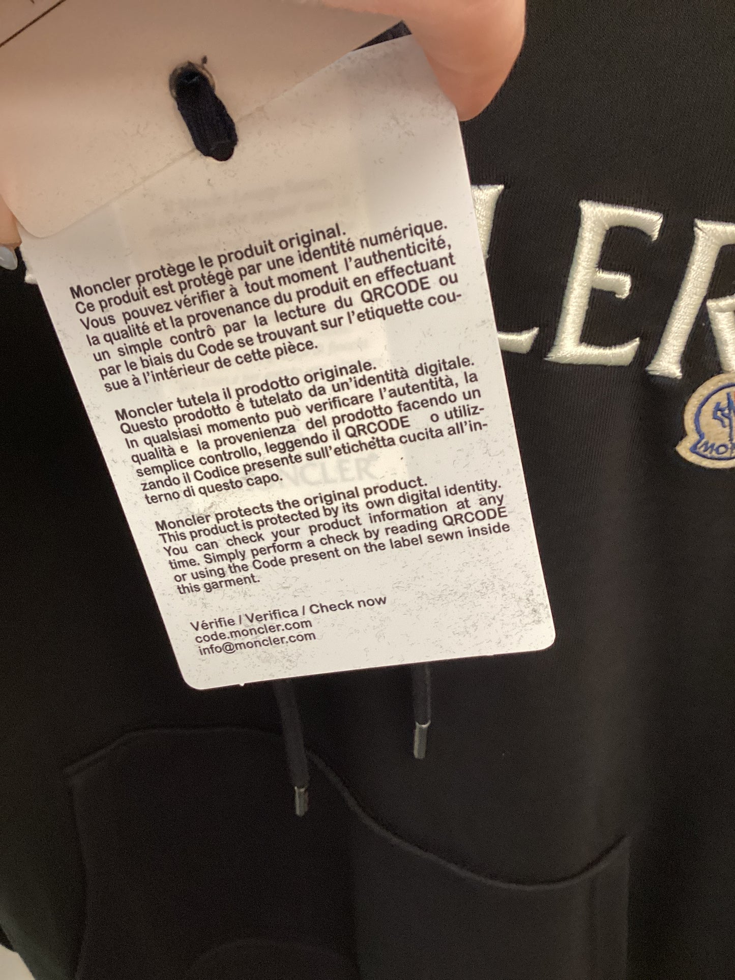 BNWT Moncler Black Hoodie