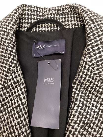 BNWT ladies M&S Black &White tweed Jacket 22% Cotton size 10