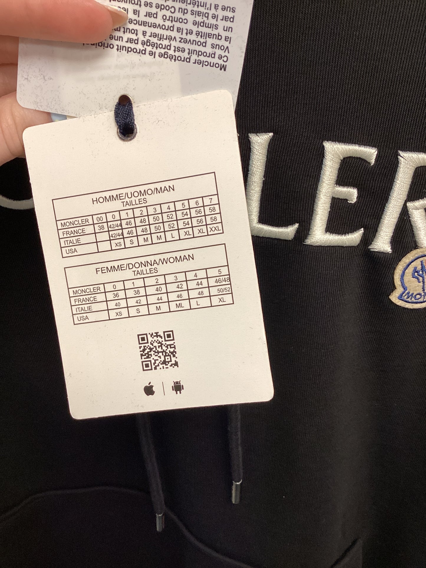 BNWT Moncler Black Hoodie