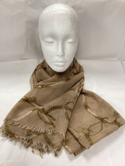 Borbonese Ladies Beige Cotton Scarf, equestrian design