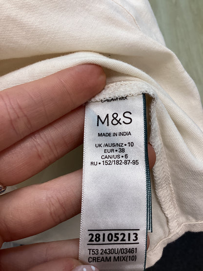 BNWT Per Una from M&S Women’s 100% Cotton Shirt - Cream with blue and pink flowers, Size UK10