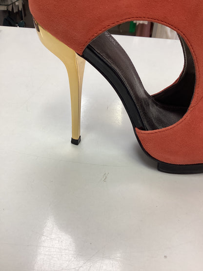 Carvella ladies high fashion size 4 Eur 37 Orange and Gold shoes.