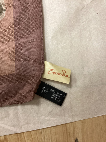 Vintage Zandra Rhodes large scarf 70% wool and 30% silk
